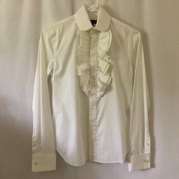 Ralph Lauren Collection Formal Ruffle Blouse